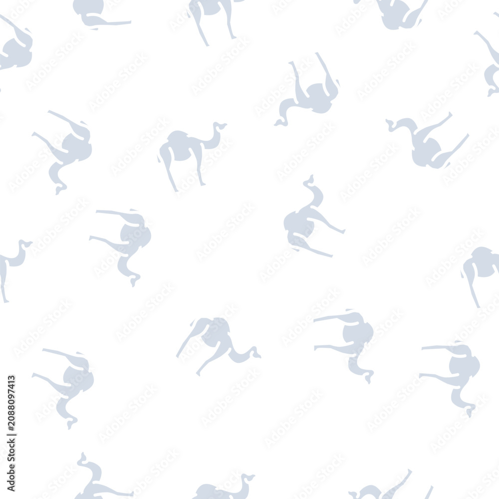 Fototapeta premium camel animal glyph vector seamless pattern. camel animal signthin illustration