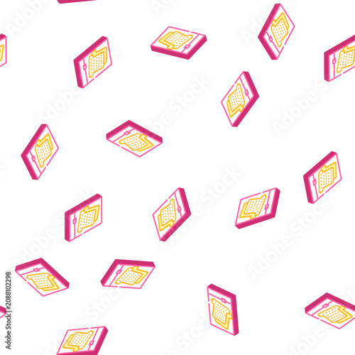 Foto evacuated food isometric seamless pattern