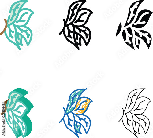 Fotografía leaf wing color icon vector