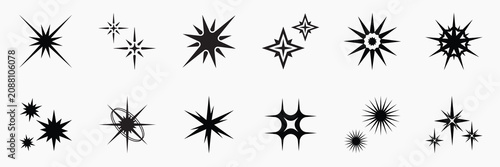 Assorted starburst vector designs element set