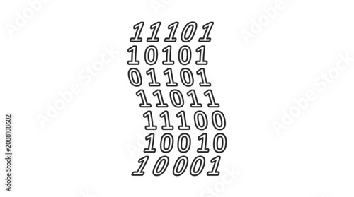 Binary Code Wave Vector Illustration