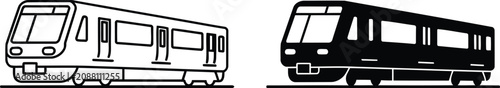 Fényképezés High speed electric commuter train vector illustration