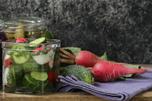 homemade pickled vegetables, organic food