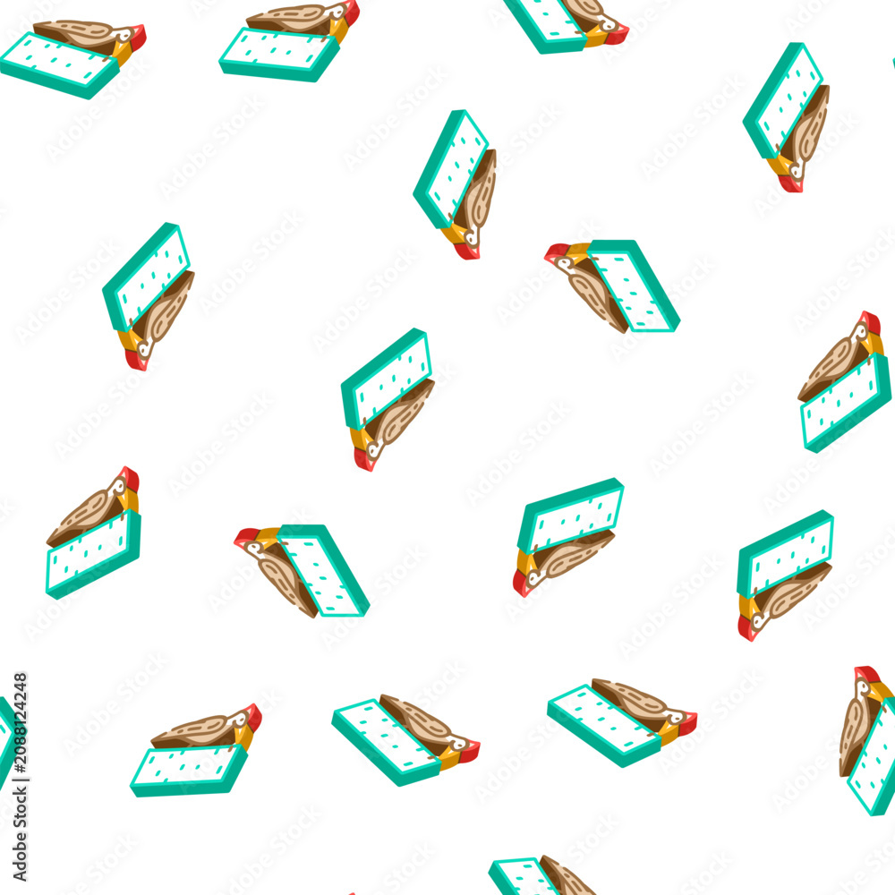 Fototapeta premium woodpecker bird isometric seamless pattern. woodpecker bird sign illustration