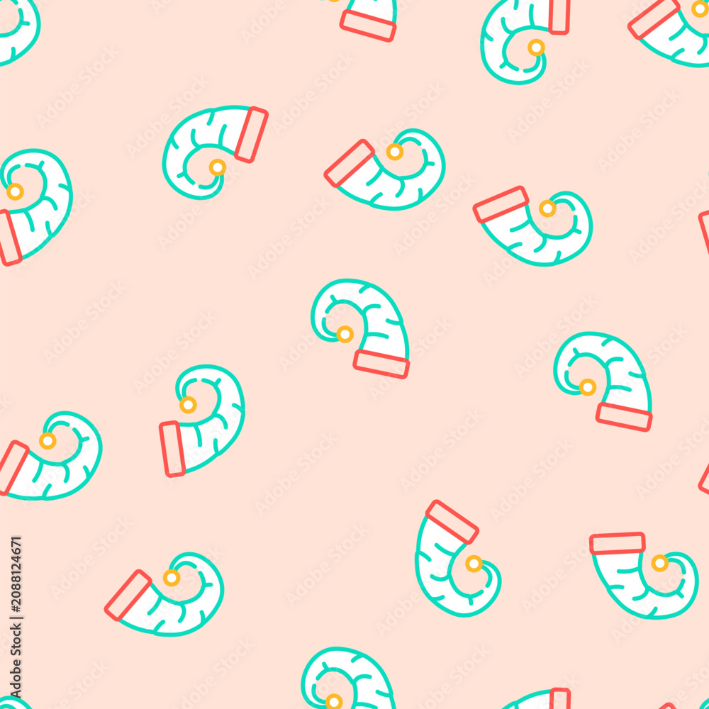 Fototapeta premium hat elf christmas cute vector seamless pattern hat elf christmas cute sign illustration