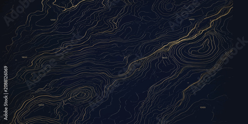 Abstract topographic map contour lines dark background with topography abstract elevation geography cartography navigation background landscape geometry scientific textured technical