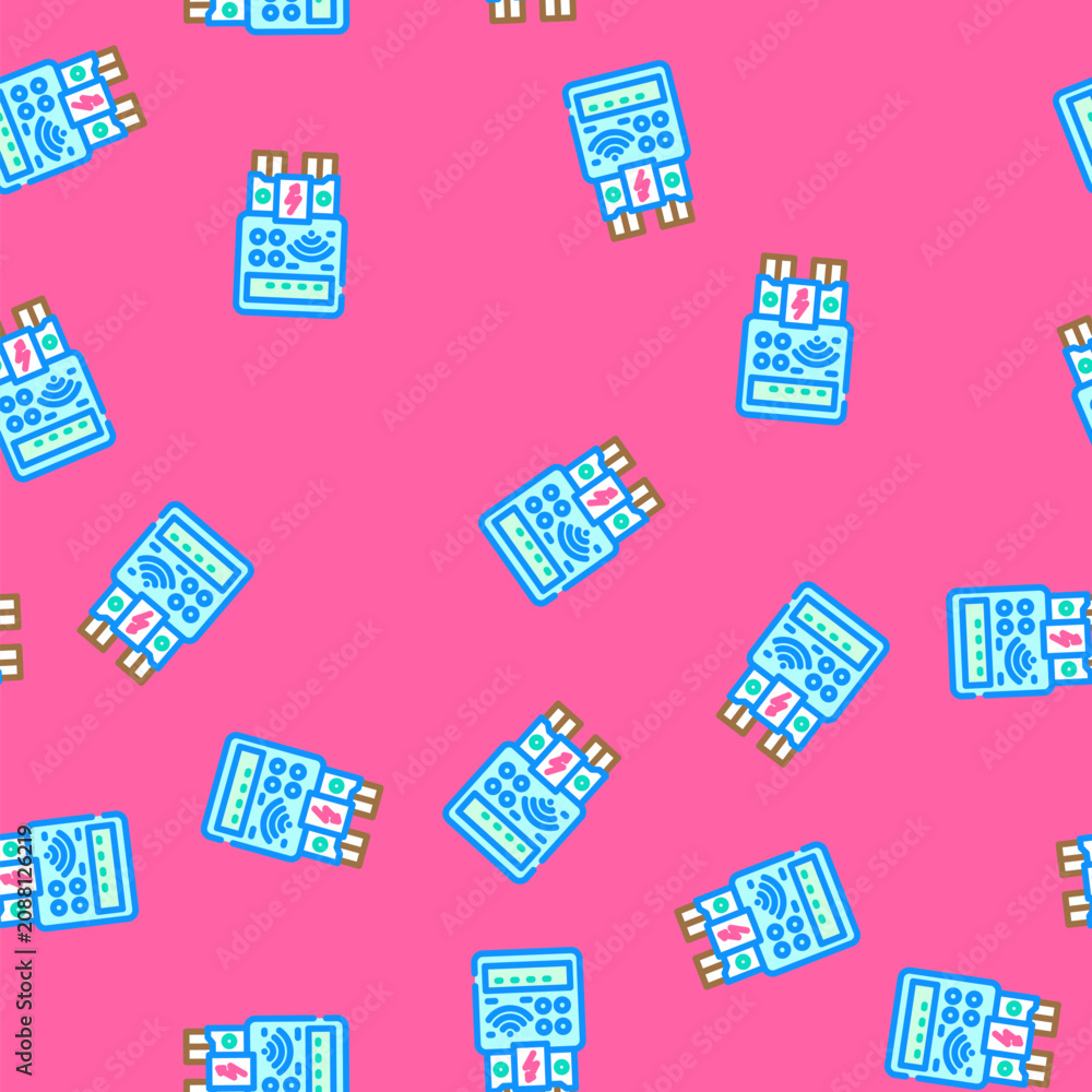 Fototapeta premium smart meters electric vector seamless pattern smart meters electric sign illustration