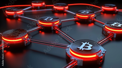 Bitcoin Cryptocurrency Digital Blockchain Network Connection