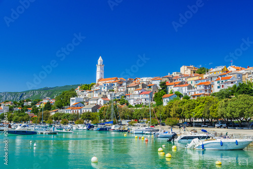 Town of Novi Vinodolski waterfront view, Kvarner region of Croatia 