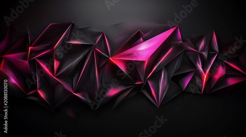 Abstract Geometric Background with Glowing Pink and Dark Textures