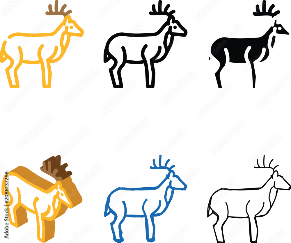 Fototapeta premium deer animal color icon vector. series deer animal sign. isolated symbol illustration