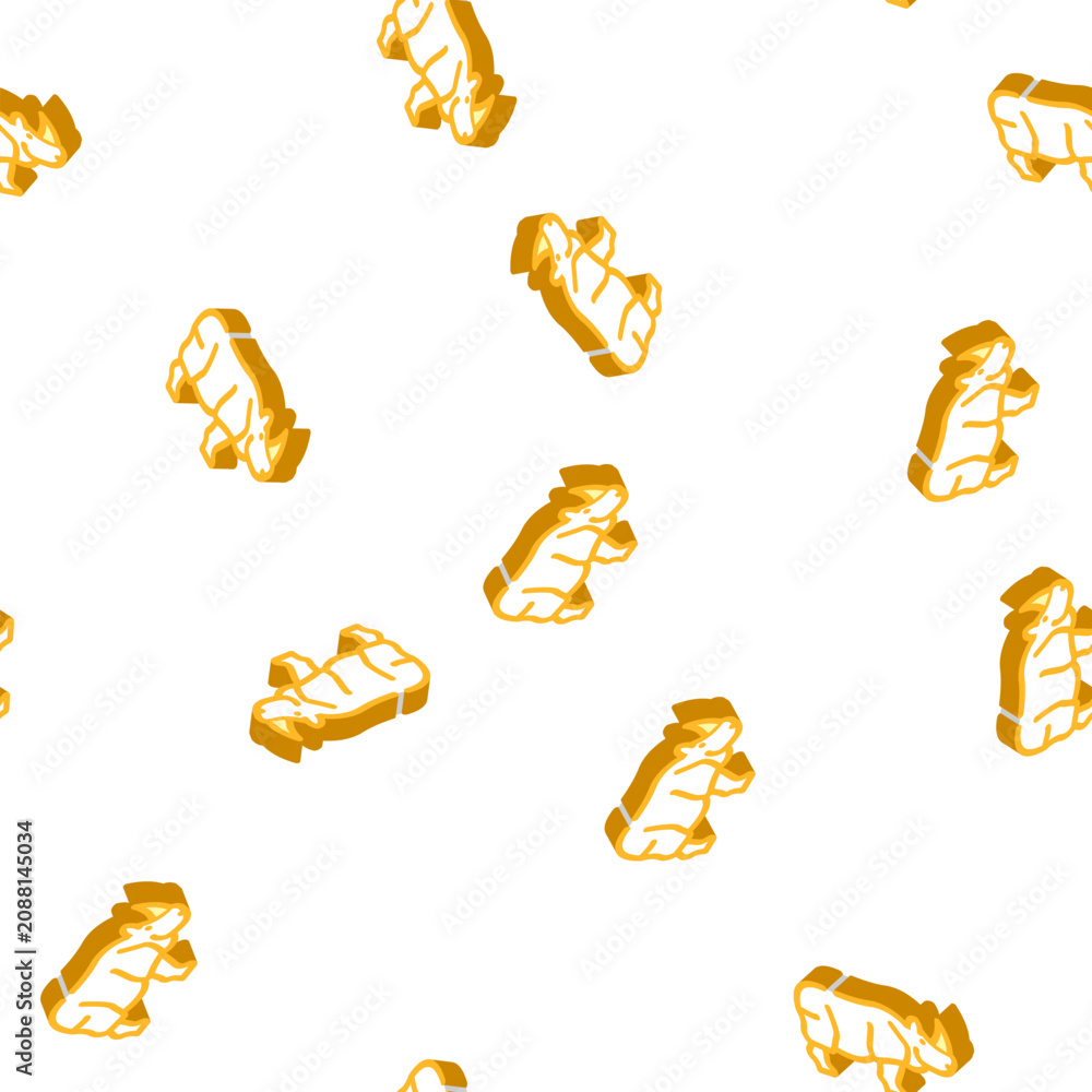 Fototapeta premium rhino animal isometric seamless pattern. rhino animal sign illustration