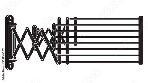 Bild auf Leinwand Telescopic Drying Rack Extended with Multiple Horizontal Bars for Hanging Clothe