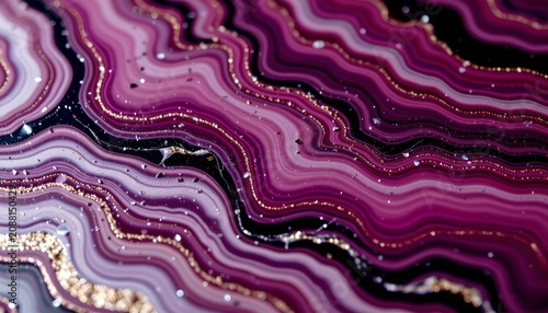 Vivid Abstract Gem Surface with Rich Purple and Gold Accents