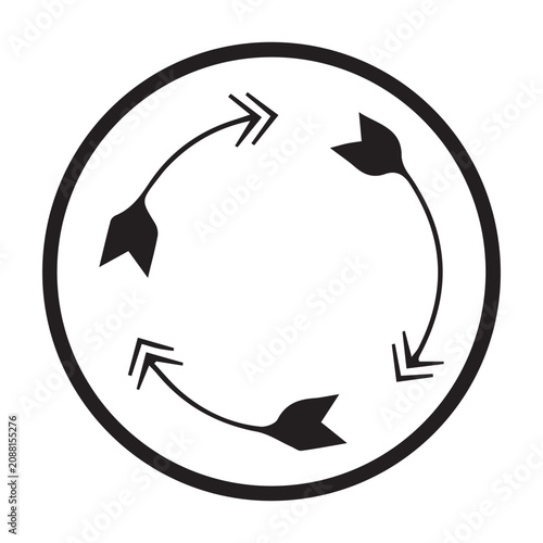 Update Refresh Arrow Symbol Minimal Line Style Editable Vector Graphics