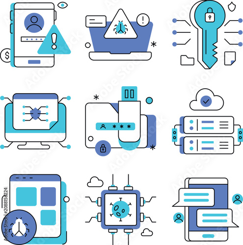 фотографія Cyber security vector illustration