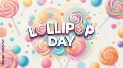 Lollipop day celebration with colorful background