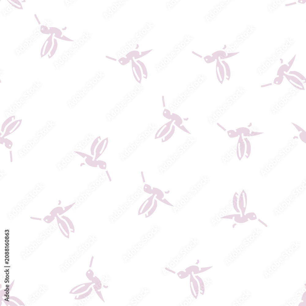 Fototapeta premium colibri little bird glyph vector seamless pattern. colibri little bird signthin illustration