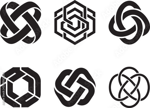 premium vector logos representing closed-loop resource systems.