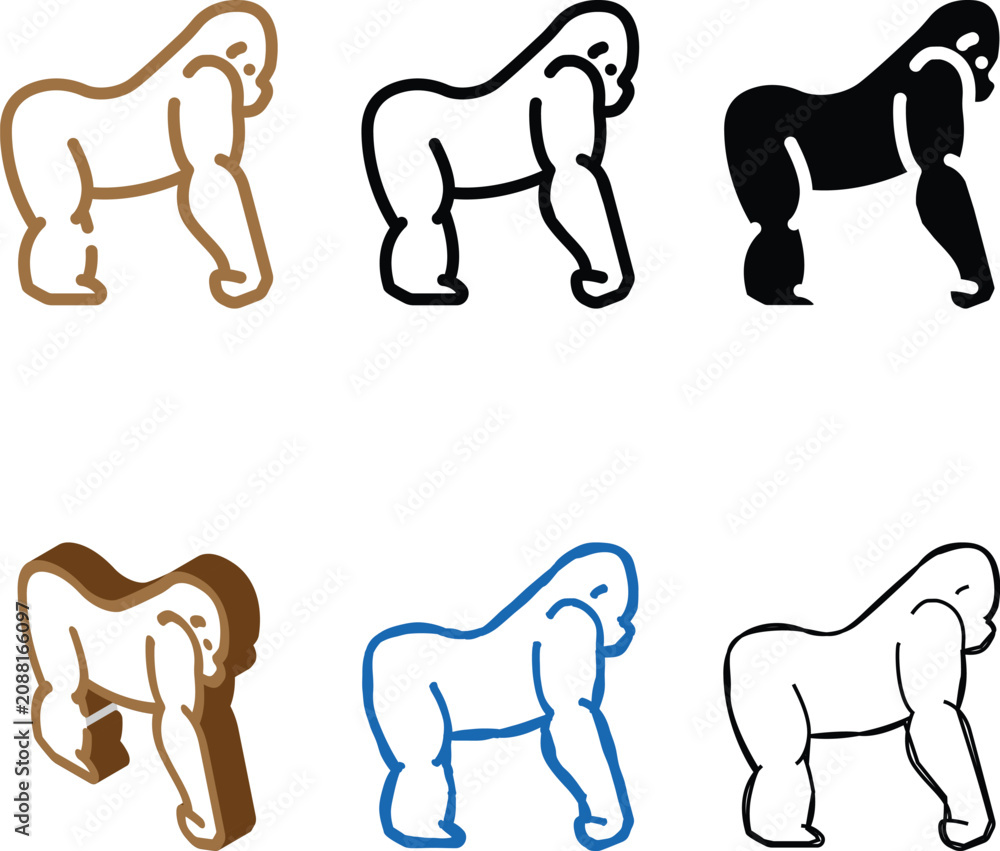 Fototapeta premium gorilla animal color icon vector. gorilla looks animal sign. isolated symbol illustration