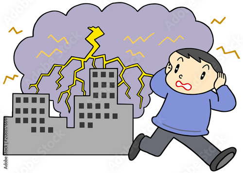 災害のイラスト - 落雷・雷・雷鳴・気象災害