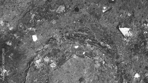 Photos Black and white coarse concrete texture with dense white speckles, dark pores, gritty stains, and abstract floor background