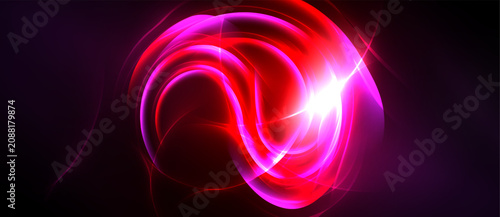 Fotografía Bright swirling energy forms abstract shape