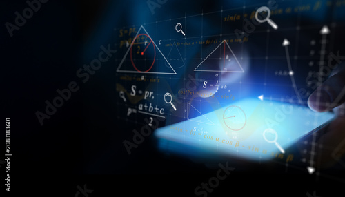 фотографія Mathematical Geometry Formulas for Education and Technical Learning with Triangl