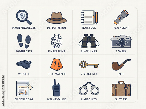 Modern Detective Icon Collection