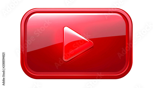 Red Live Streaming Button Isolated on Transparent Background PNG Social Media Broadcast Icon