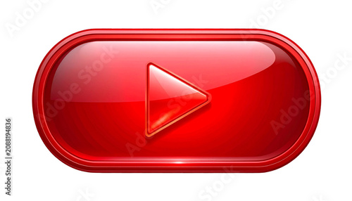 Red Live Streaming Button Isolated on Transparent Background PNG Social Media Broadcast Icon