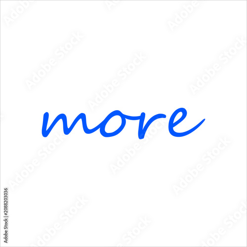 More Handwritten Script Logo Design Vector with Elegant Blue Calligraphy Typography for Personal Branding and Creative Identity