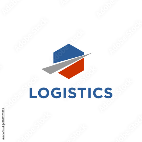 Logistics Transport Logo Design Vector with Abstract Shipping Route Symbol for Delivery Freight Supply Chain Branding