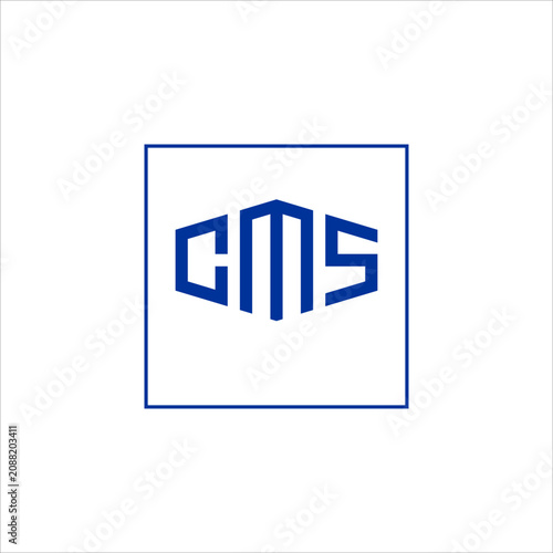 CMS Lettermark Logo Design Vector, Modern Geometric Monogram Branding Identity Template for Corporate Business Technology Company