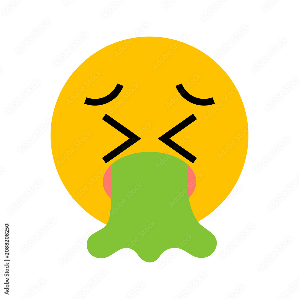 Fototapeta premium PNG Vomiting emoji expression illustration on transparent background