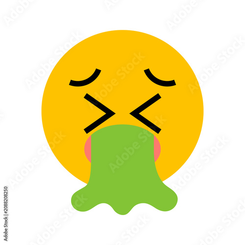 PNG Vomiting emoji expression illustration on transparent background