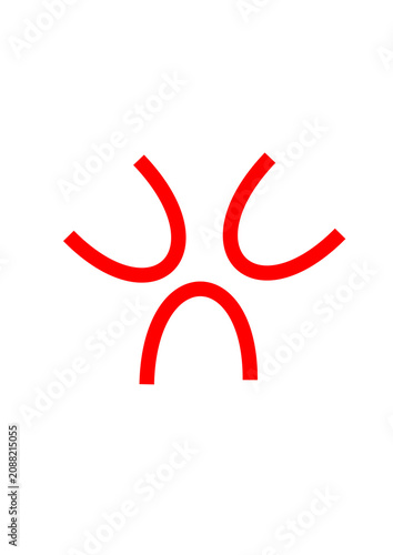 Фотография Red throbbing or popping veins symbol that symbolizes  anger or irritation used in anime or manga style cartoons