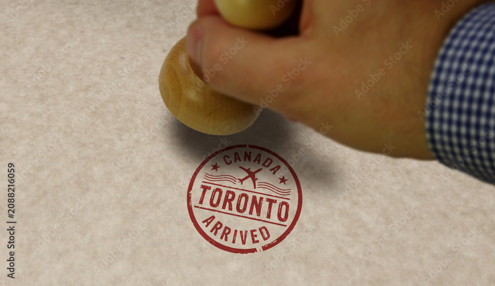 Obraz premium Toronto arrived stamp and stamping