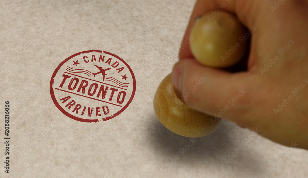 Obraz premium Toronto arrived stamp and stamping