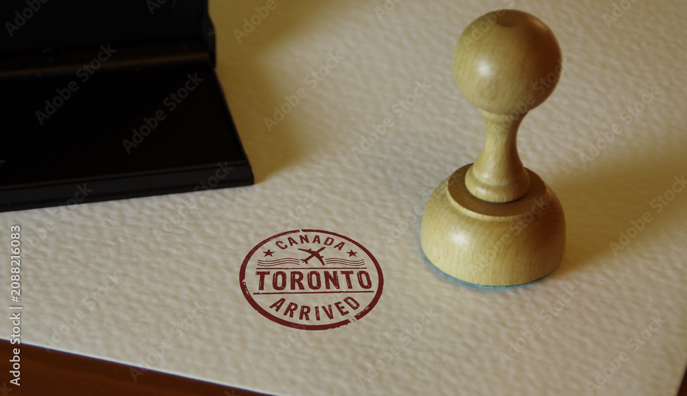 Obraz premium Toronto arrived stamp and stamping