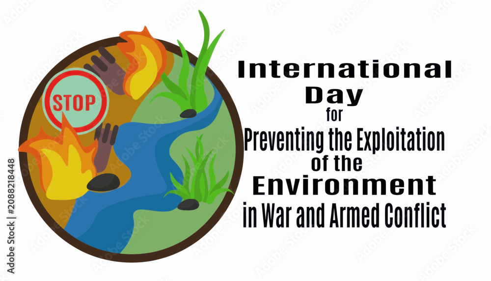 Fototapeta premium International day for preventing the exploitation of the environment in war and armed conflict