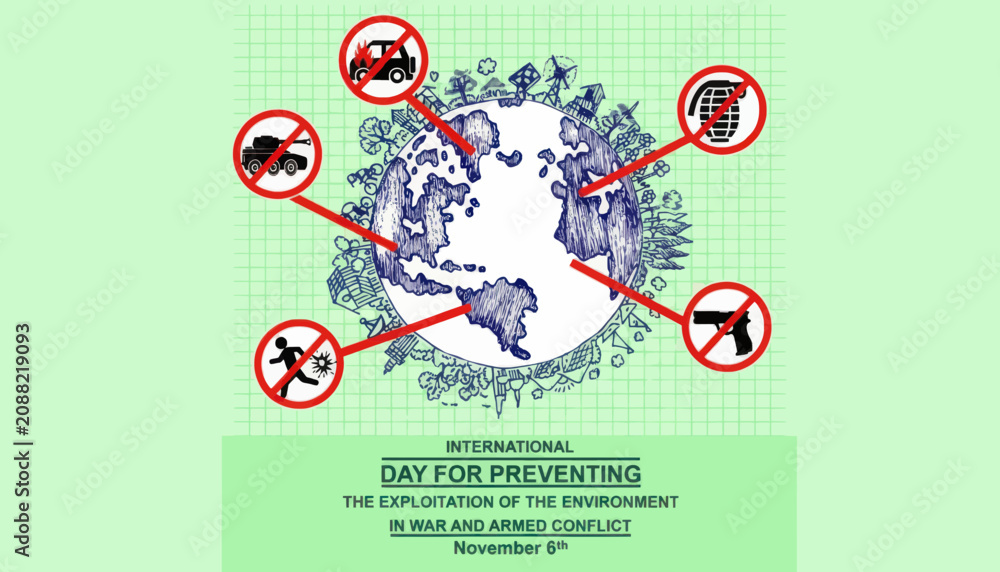 Fototapeta premium International day for preventing the exploitation of the environment in war and armed conflict