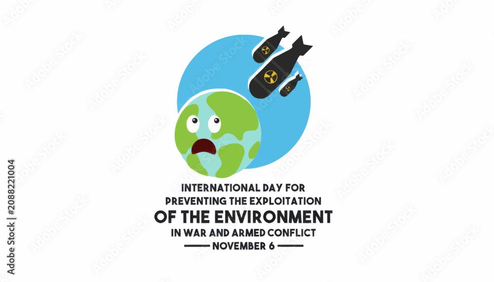 Fototapeta premium International day for preventing the exploitation of the environment in war and armed conflict