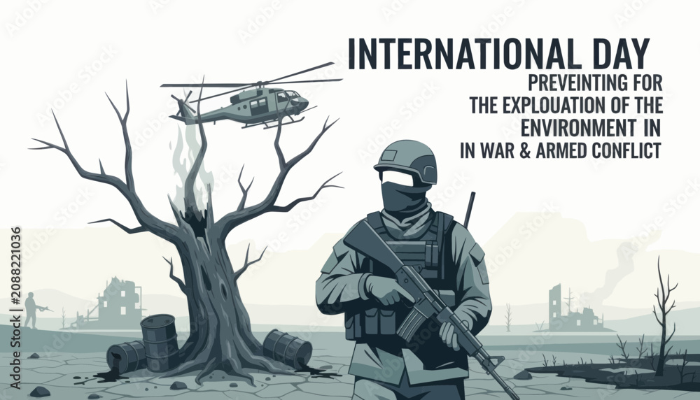 Fototapeta premium International day for preventing the exploitation of the environment in war