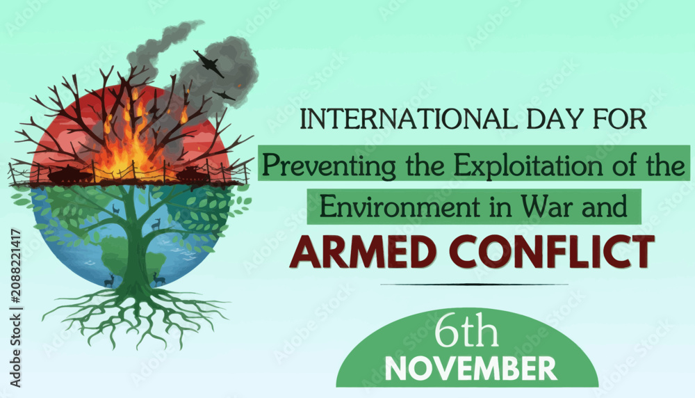 Fototapeta premium International day for preventing the exploitation of the environment in war