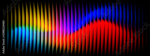 Foto Dynamic abstract background with vibrant yellow and red vertical bars on black