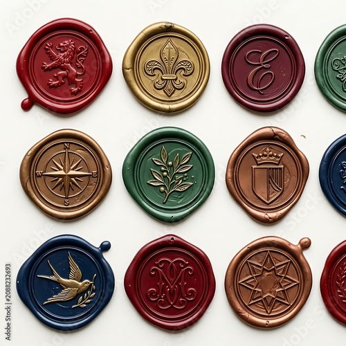 Assorted vintage wax seals with various elegant designs embossed stationery correspondence