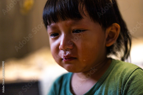 Принти на полотні Toddler Boy Crying With snot Bubble In His Nose