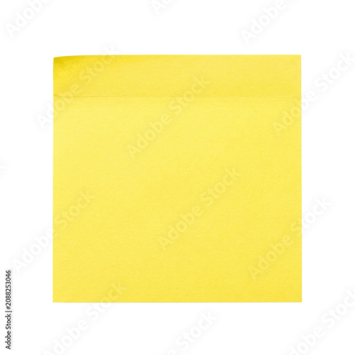 Canvas Print Blank square yellow sticky note paper sheet