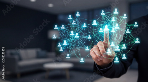 Abstract Social Network Clusters and Human Connection Visualization